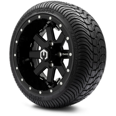 MODZ® 12" Assault Glossy Black with Ball Mill Wheels and Street Tires Combo