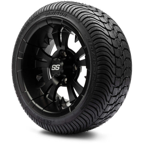 MODZ® 12" Vampire Machined Black Wheels and Street Tires Combo